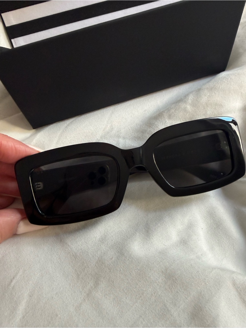 Diff Eyewear Black Rectangular Women's Sunglasses